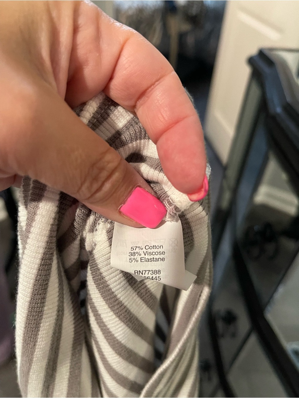 J crew Gray & White Striped Long Sleeve Tee - Picture 7 of 7